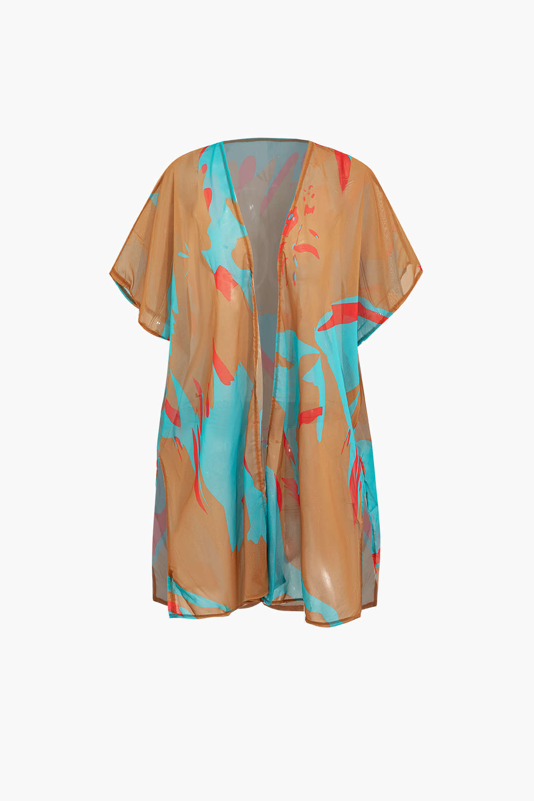 Y2K Aesthetic Printed Short Sleeve Beach Cover Up for Trendy Summer Outfits