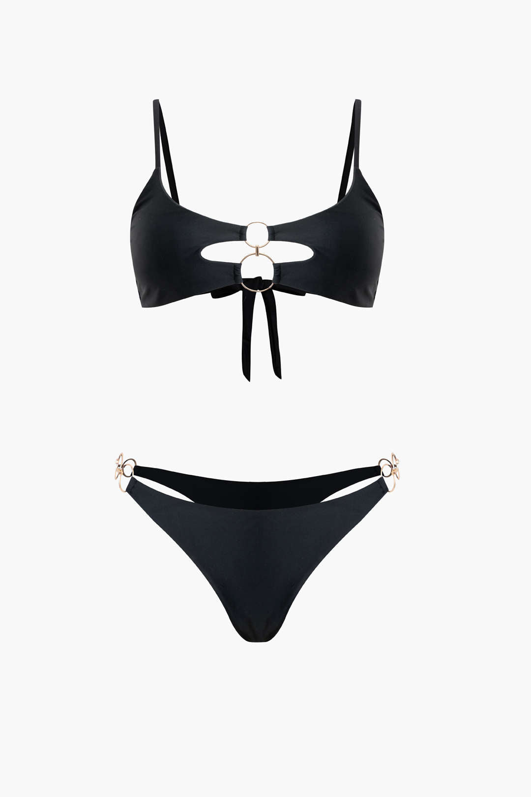 Y2K Aesthetic Ring Decor Bikini Two-Piece Set for Trendy Summer Vibes