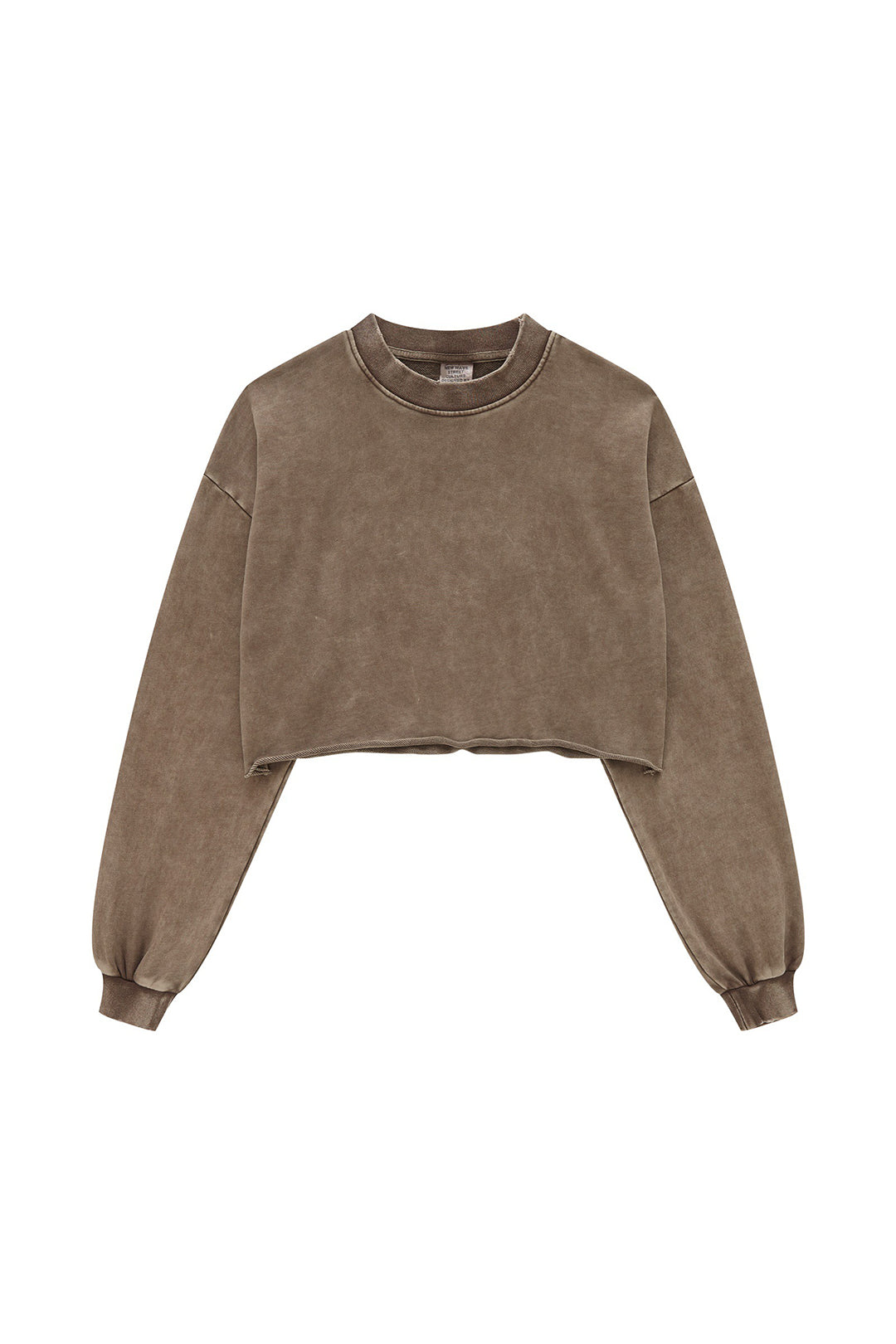 Y2K Aesthetic Round Neck Long Sleeve Crop Sweatshirt for Comfy and Cute Outfits