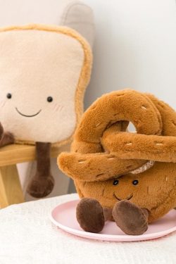 Y2K Aesthetic Toast Baguette Croissant Plush Toy - Cute Bakery-Inspired Decor