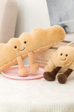 Y2K Aesthetic Toast Baguette Croissant Plush Toy - Cute Bakery-Inspired Decor