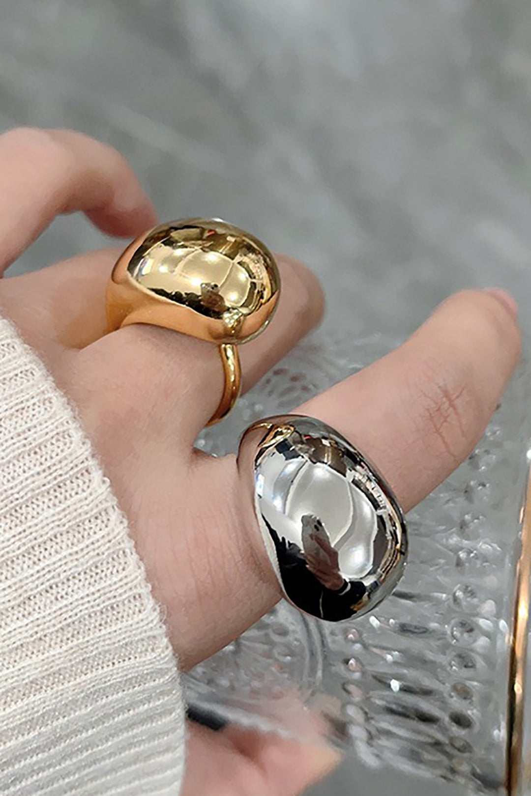 Y2K Aesthetic Water Drop Ring - Cute Coquette Style Jewelry for Trendy Outfits