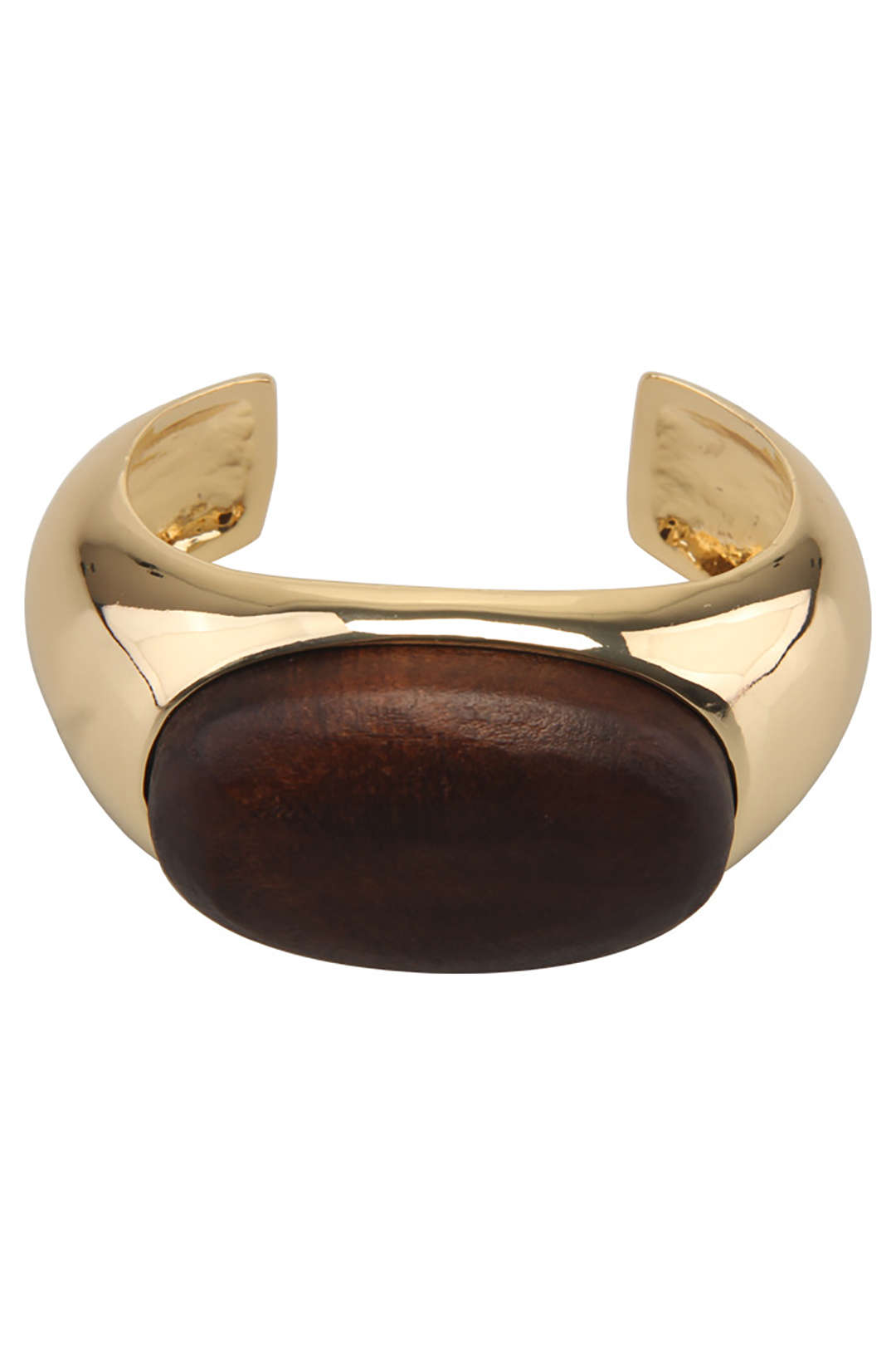 Y2K Aesthetic Wood Inlay Metal Open Bangle - Trendy Coquette Style Jewelry Accessory