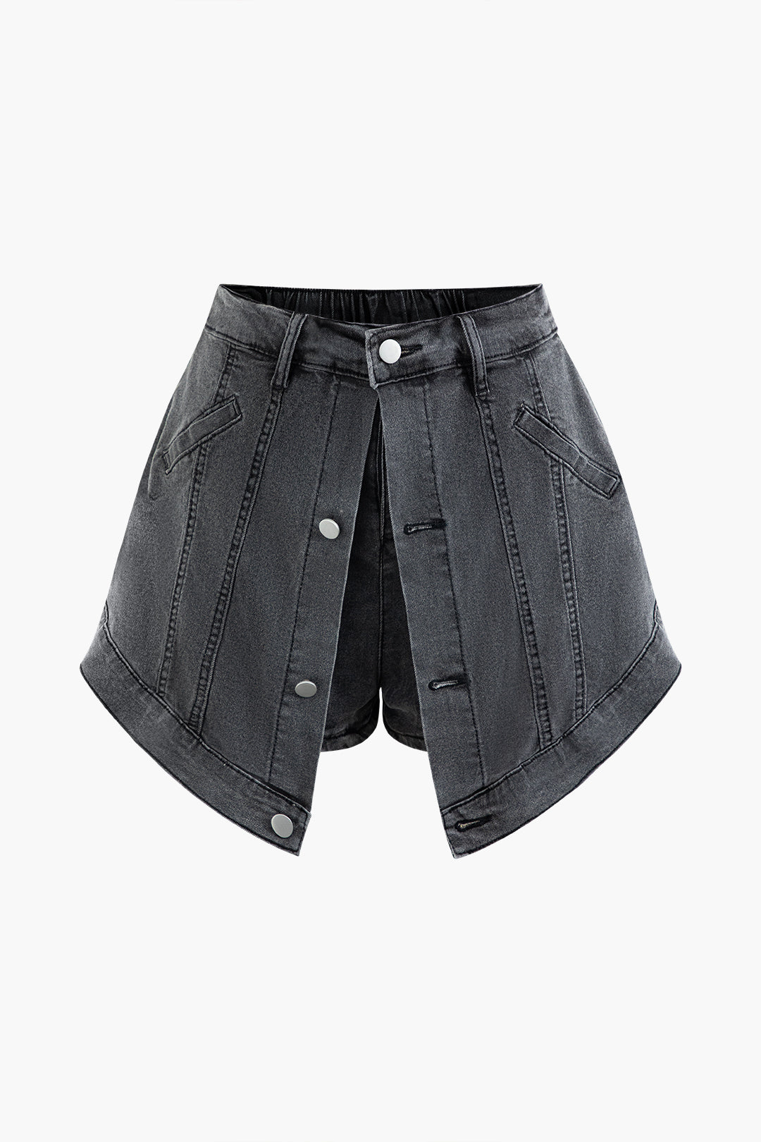 Y2K Denim Button-Up Shorts for Trendy Coquette and Grunge Aesthetic Outfits