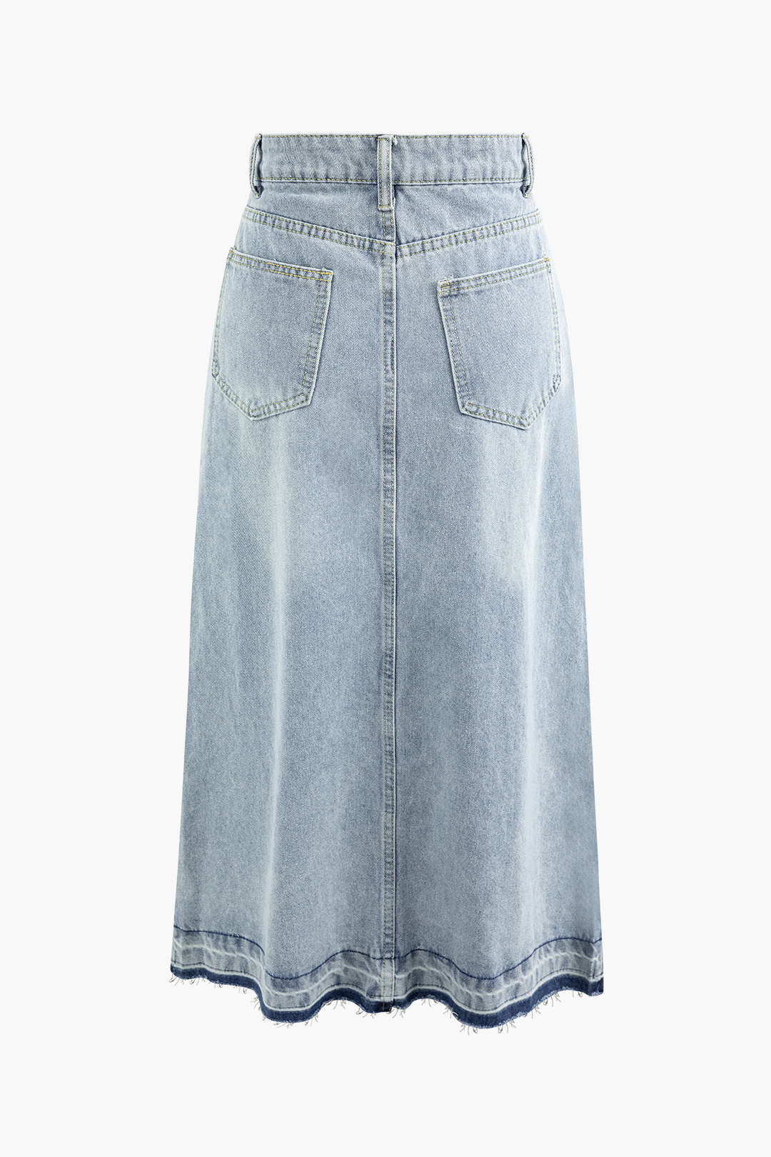 Y2K Denim Slit Front Midi Skirt - Trendy Grunge Aesthetic for Stylish Outfits