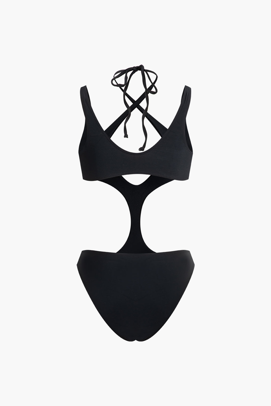 Y2K Fashion Cross Cut Out Halter One-Piece Swimsuit for Trendy Summer Vibes