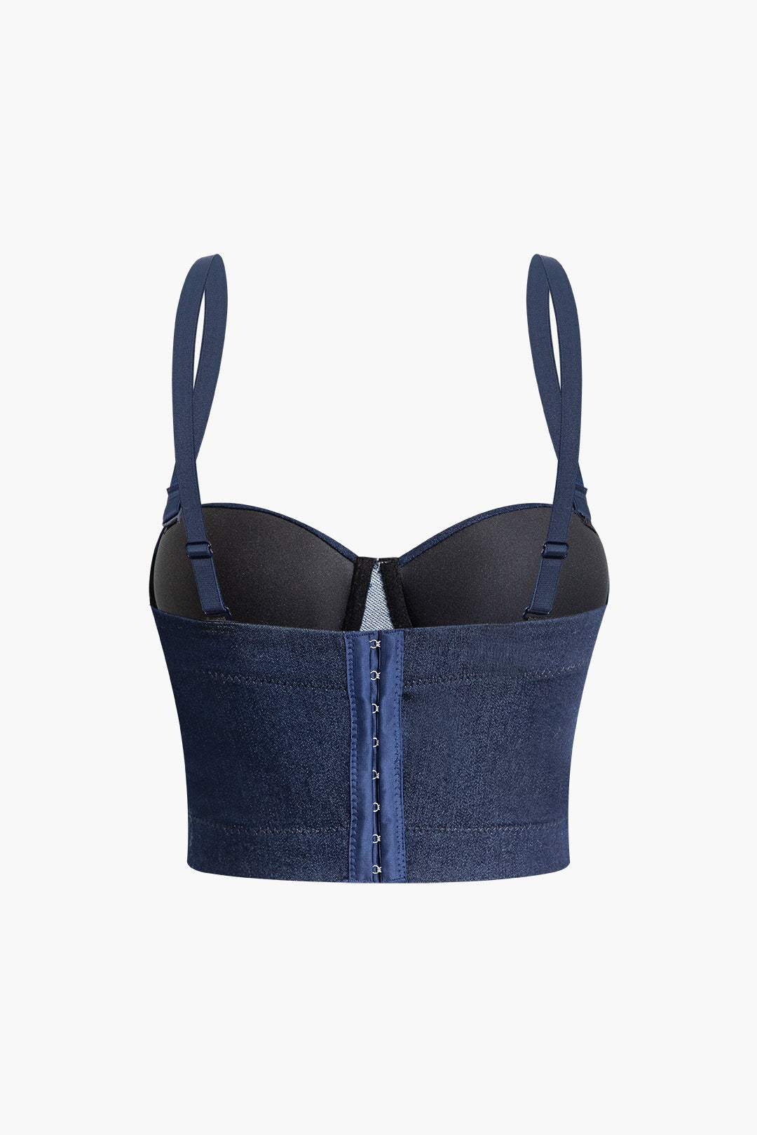 Y2K Fashion Hook and Eye Denim Bustier Cami Top for Trendy Coquette Aesthetic Outfits