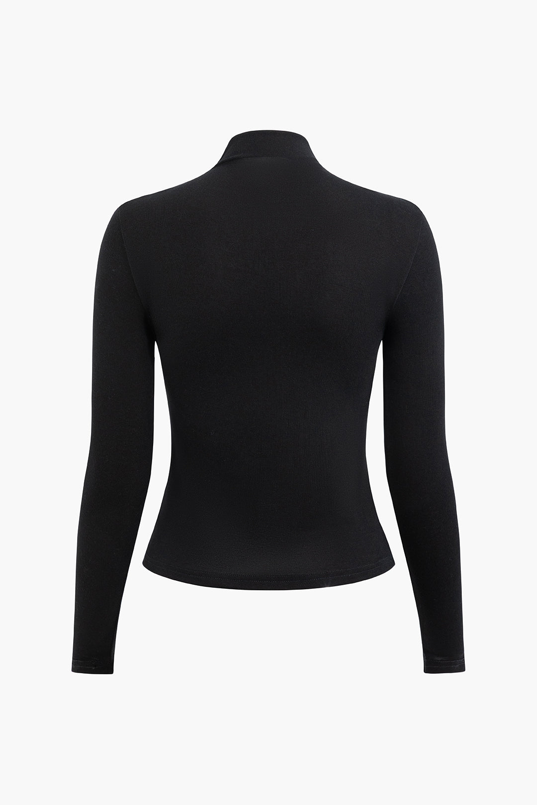 Y2K Fashion Mock Neck Ruched Front Long Sleeve Top - Cute Aesthetic Top for Stylish Outfits