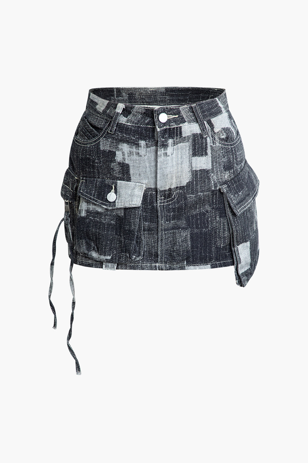 Y2K Flap Pocket Denim Skirt - Trendy Cargo Style for Coquette and Grunge Aesthetics