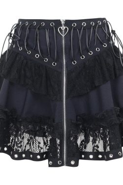 Y2K Patchwork Lace Ruffle Mini Skirt - Cute Coquette Aesthetic for Trendy Outfits