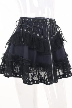 Y2K Patchwork Lace Ruffle Mini Skirt - Cute Coquette Aesthetic for Trendy Outfits