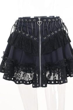 Y2K Patchwork Lace Ruffle Mini Skirt - Cute Coquette Aesthetic for Trendy Outfits