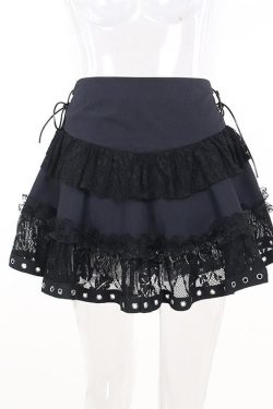 Y2K Patchwork Lace Ruffle Mini Skirt - Cute Coquette Aesthetic for Trendy Outfits