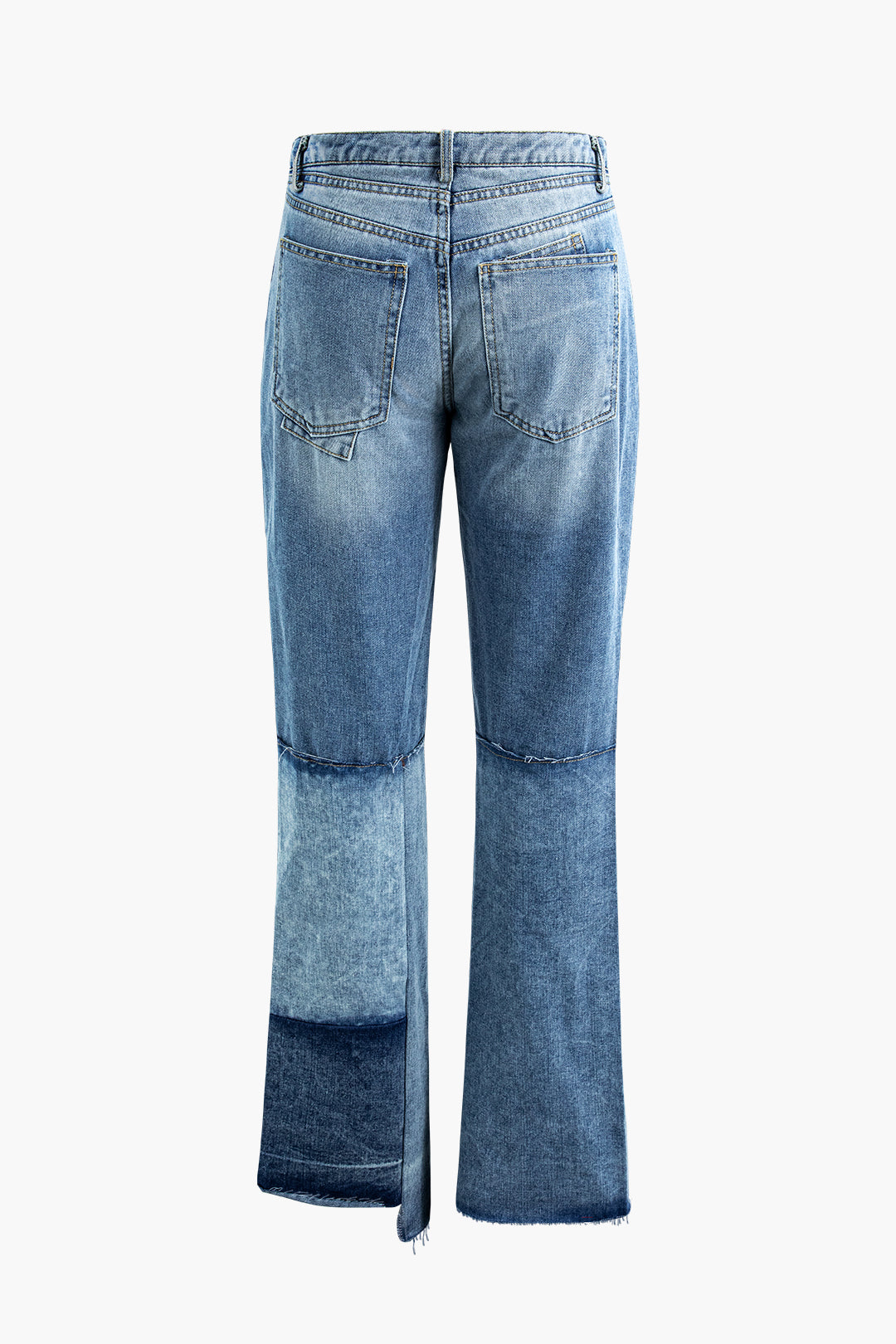 Y2K Patchwork Straight Leg Jeans for a Trendy Grunge Aesthetic Look