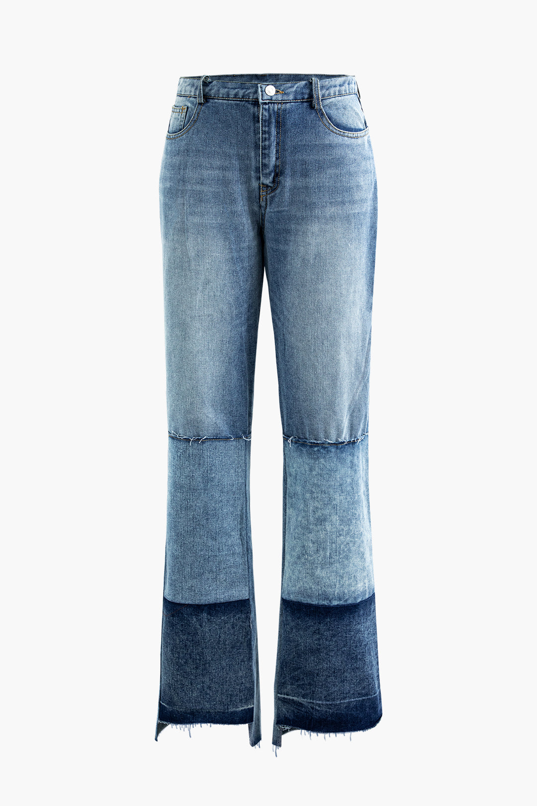 Y2K Patchwork Straight Leg Jeans for a Trendy Grunge Aesthetic Look