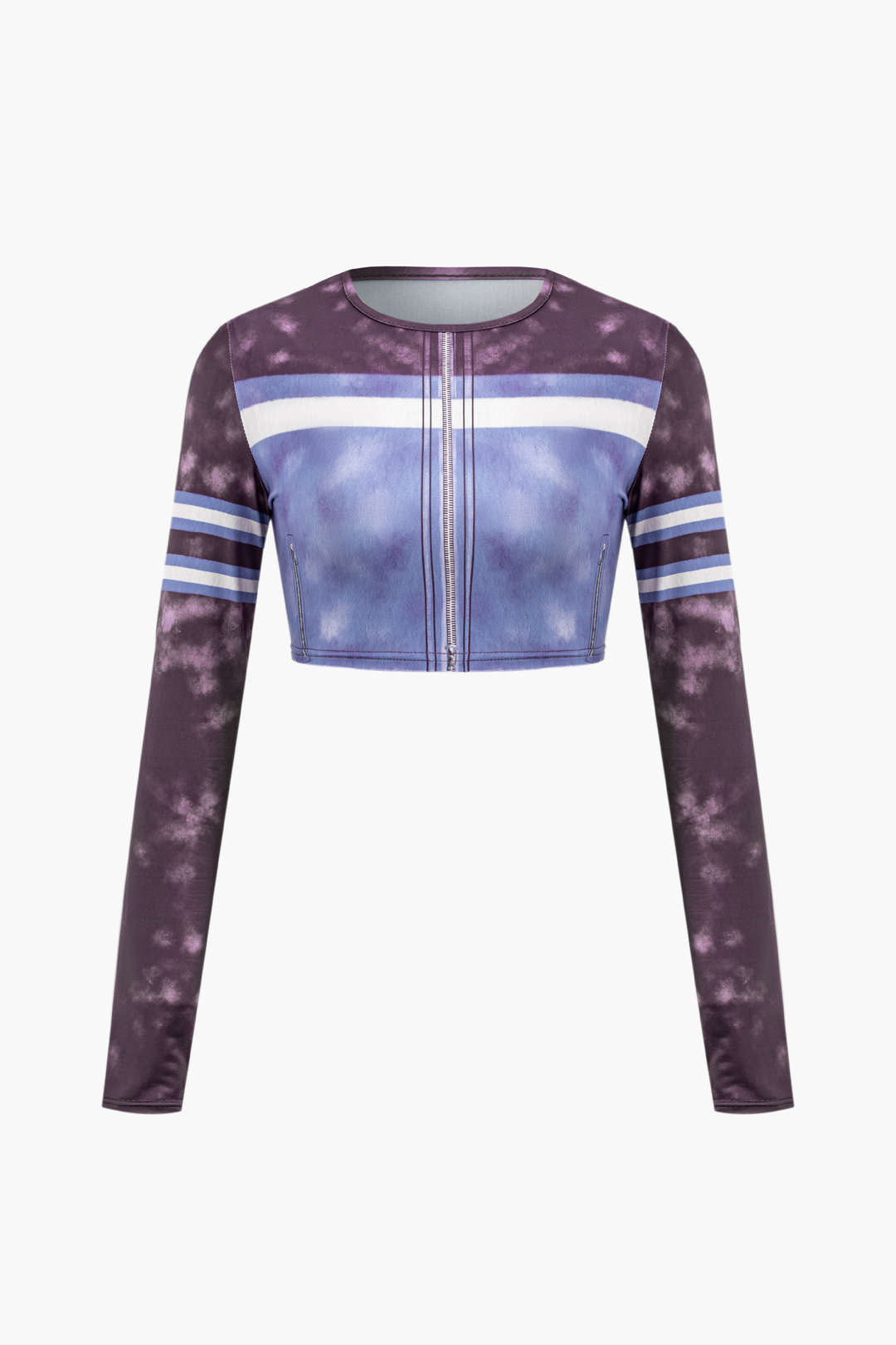 Y2K Printed Long Sleeve Crop Top - Cute Aesthetic Top for Coquette and Grunge Styles