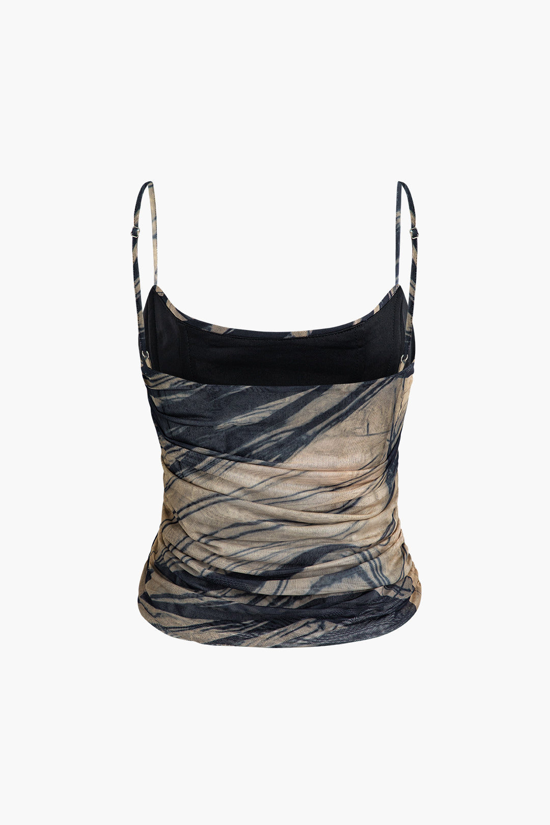 Y2K Ruched Mesh Cami Top - Cute Aesthetic Crop for Coquette and Grunge Styles