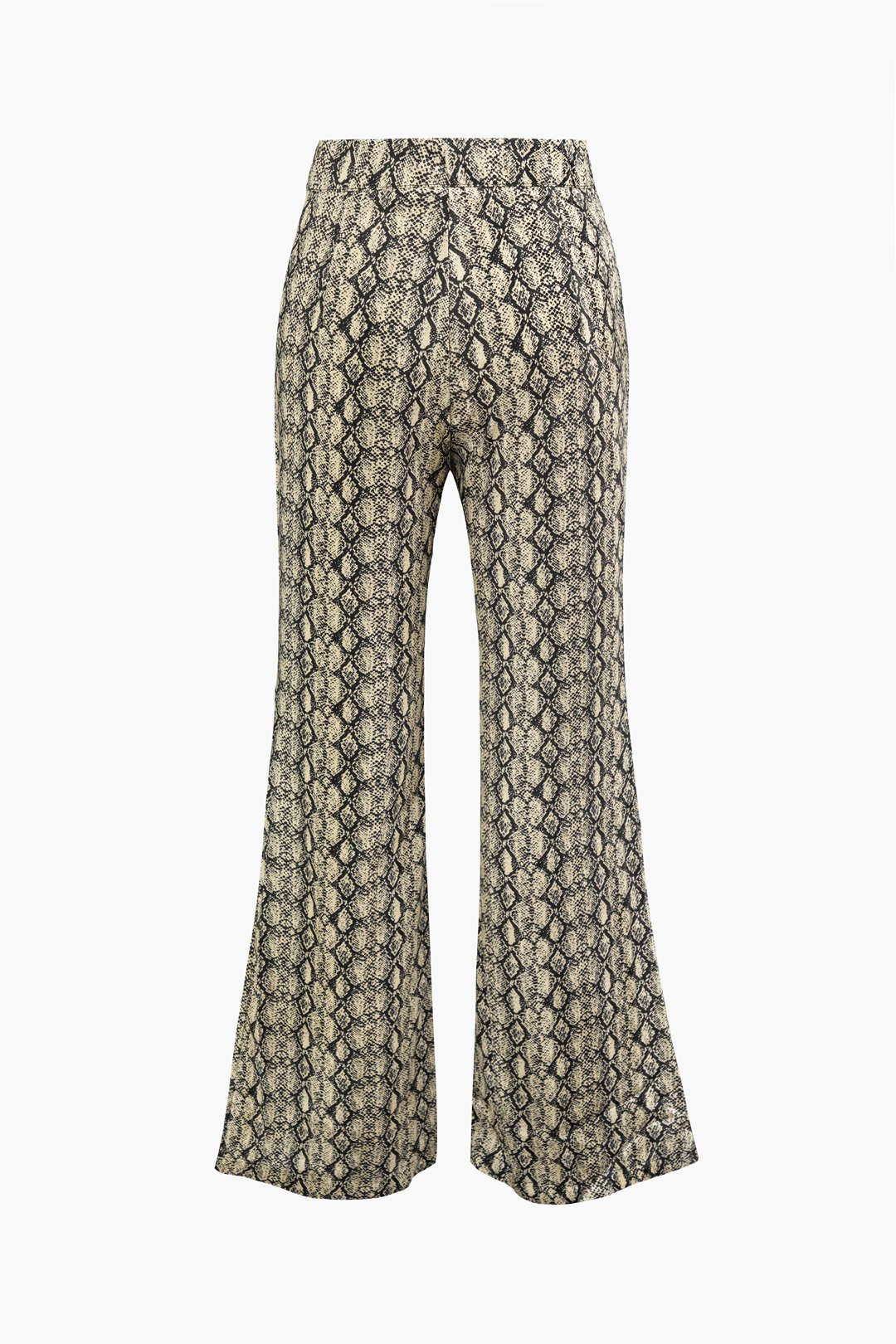 Y2K Snakeskin Print Flared Leg Pants for Trendy Aesthetic Outfits and Grunge Style