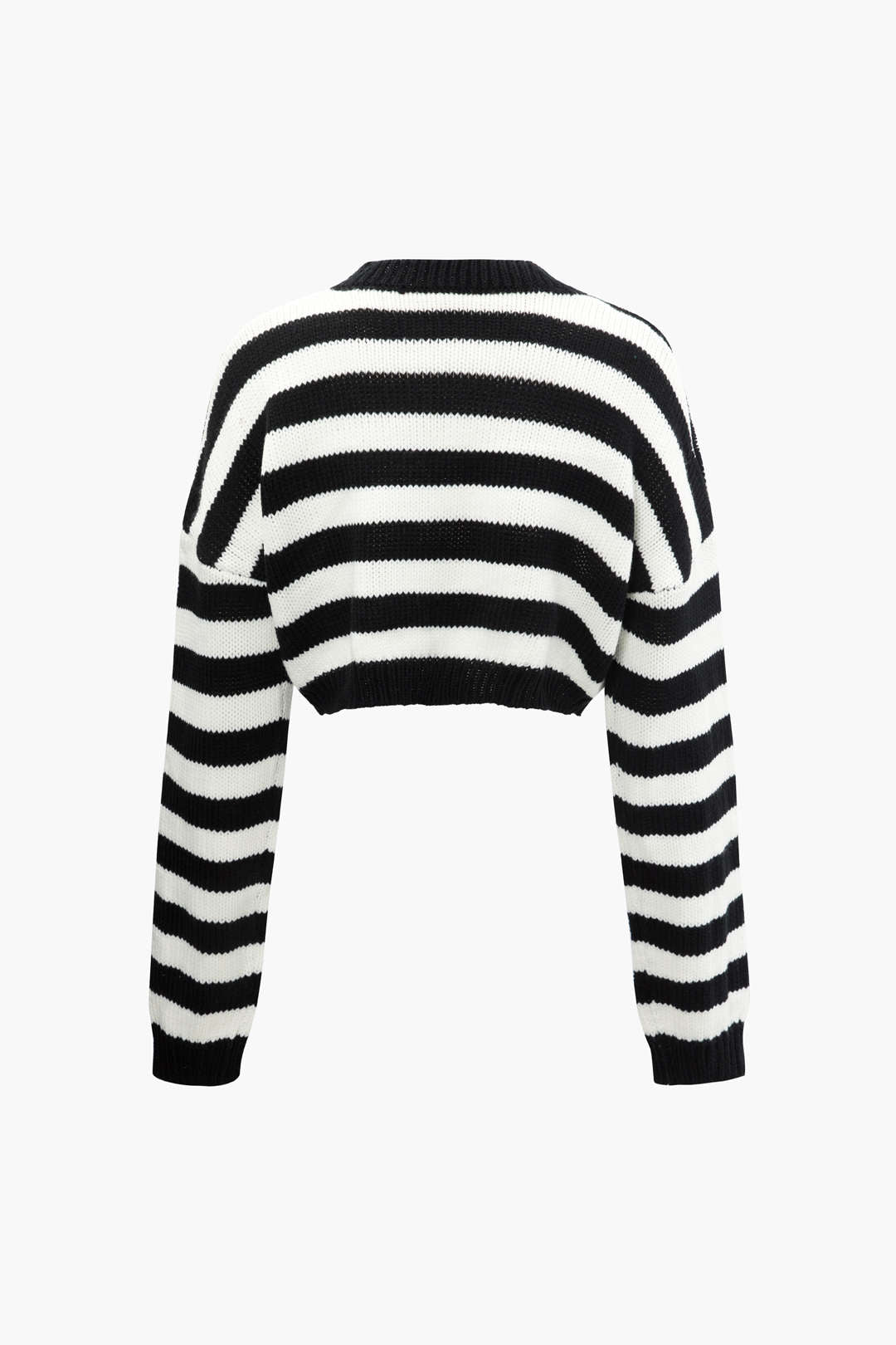 Y2K Stripe Knit Long Sleeve Crop Top - Cute Aesthetic Top for Trendy Outfits