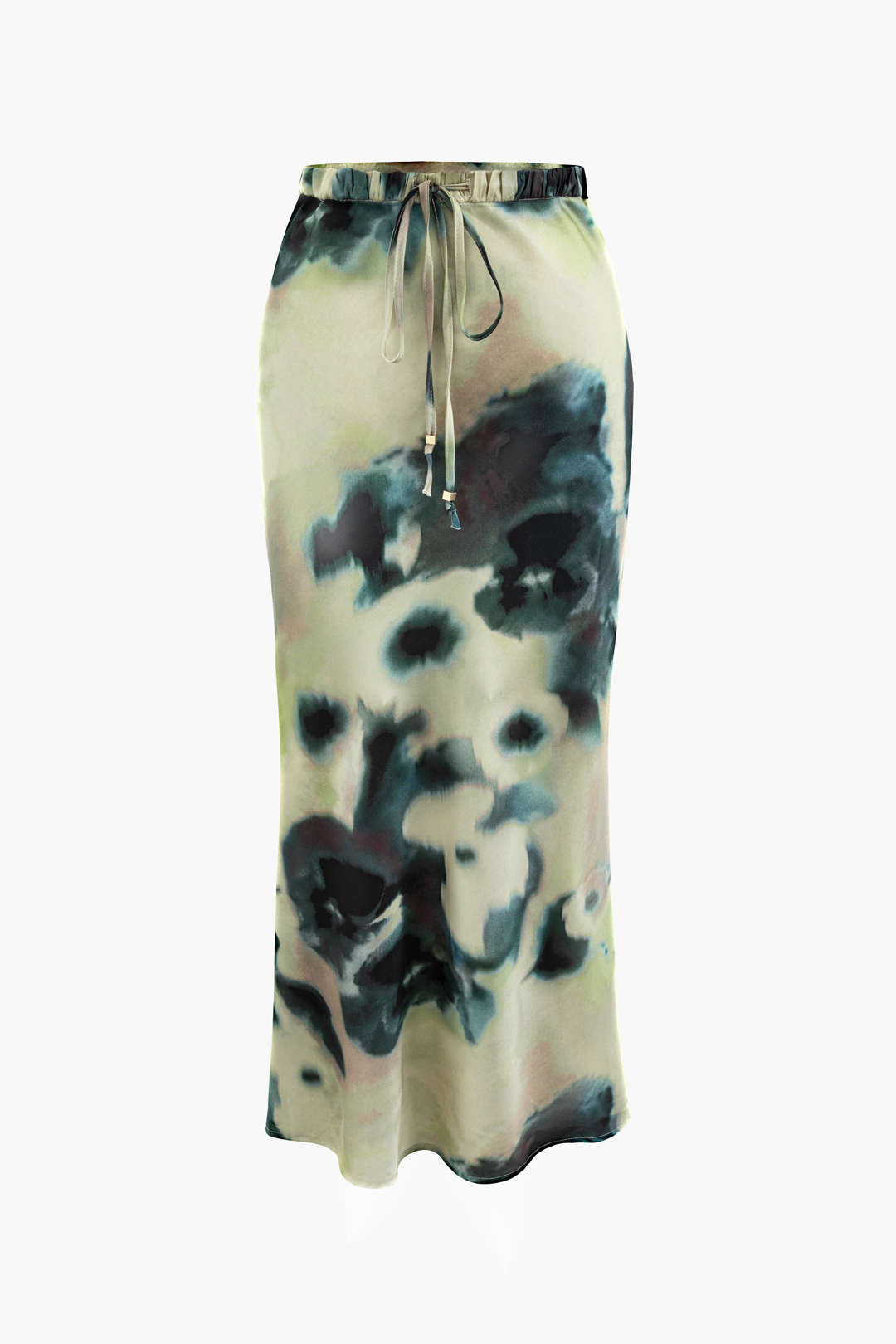 Y2K Tie Dye High Waist Drawstring Maxi Skirt for Trendy Aesthetic Outfits