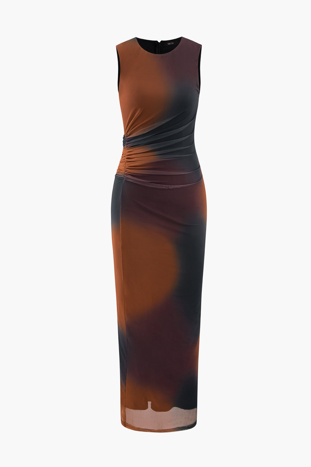 Y2K Tie Dye Mesh Slit Sleeveless Maxi Dress for Trendy Coquette and Grunge Aesthetics