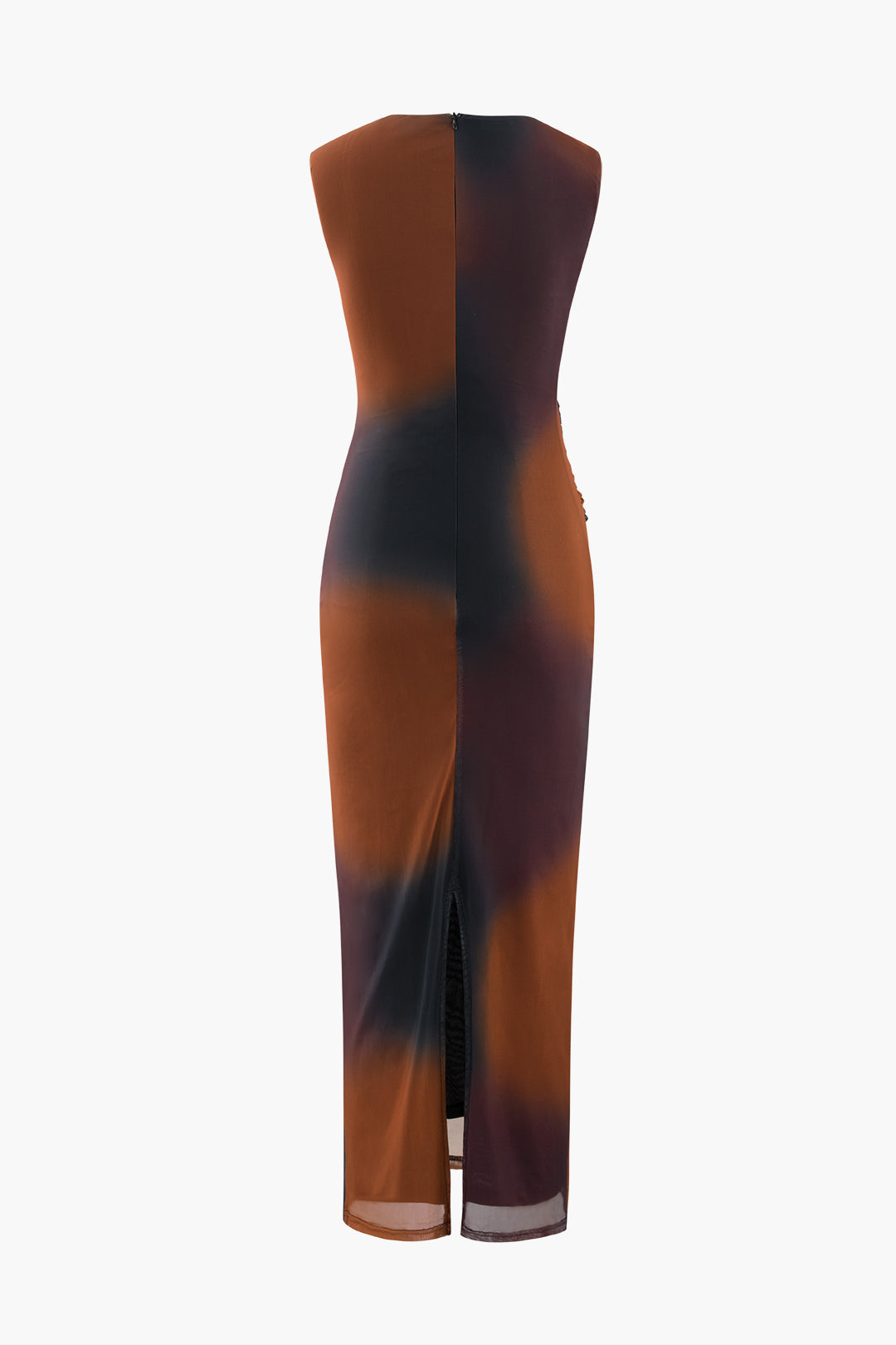 Y2K Tie Dye Mesh Slit Sleeveless Maxi Dress for Trendy Coquette and Grunge Aesthetics