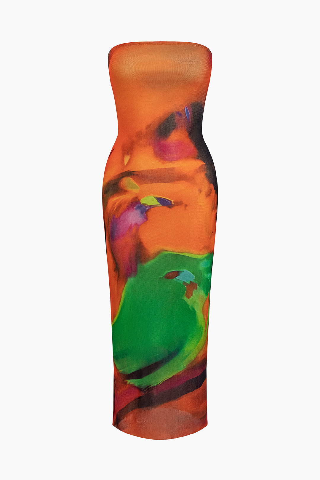 Y2K Tie Dye Strapless Midi Dress - Trendy Coquette Aesthetic for Effortless Style