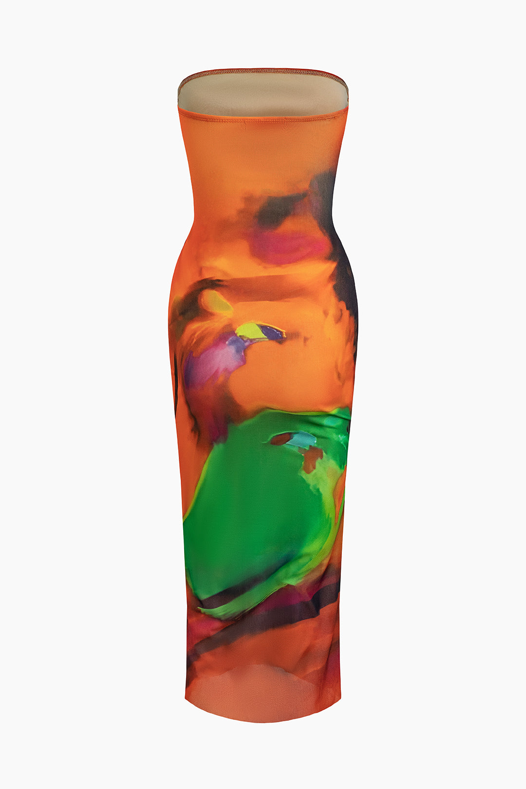 Y2K Tie Dye Strapless Midi Dress - Trendy Coquette Aesthetic for Effortless Style