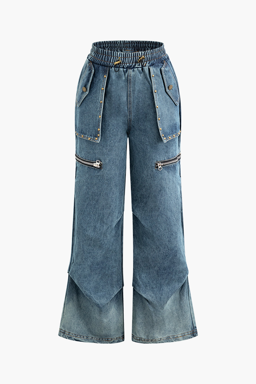 Y2K Wide Leg Cargo Jeans for Trendy Grunge Aesthetic Outfits and Comfy Everyday Wear