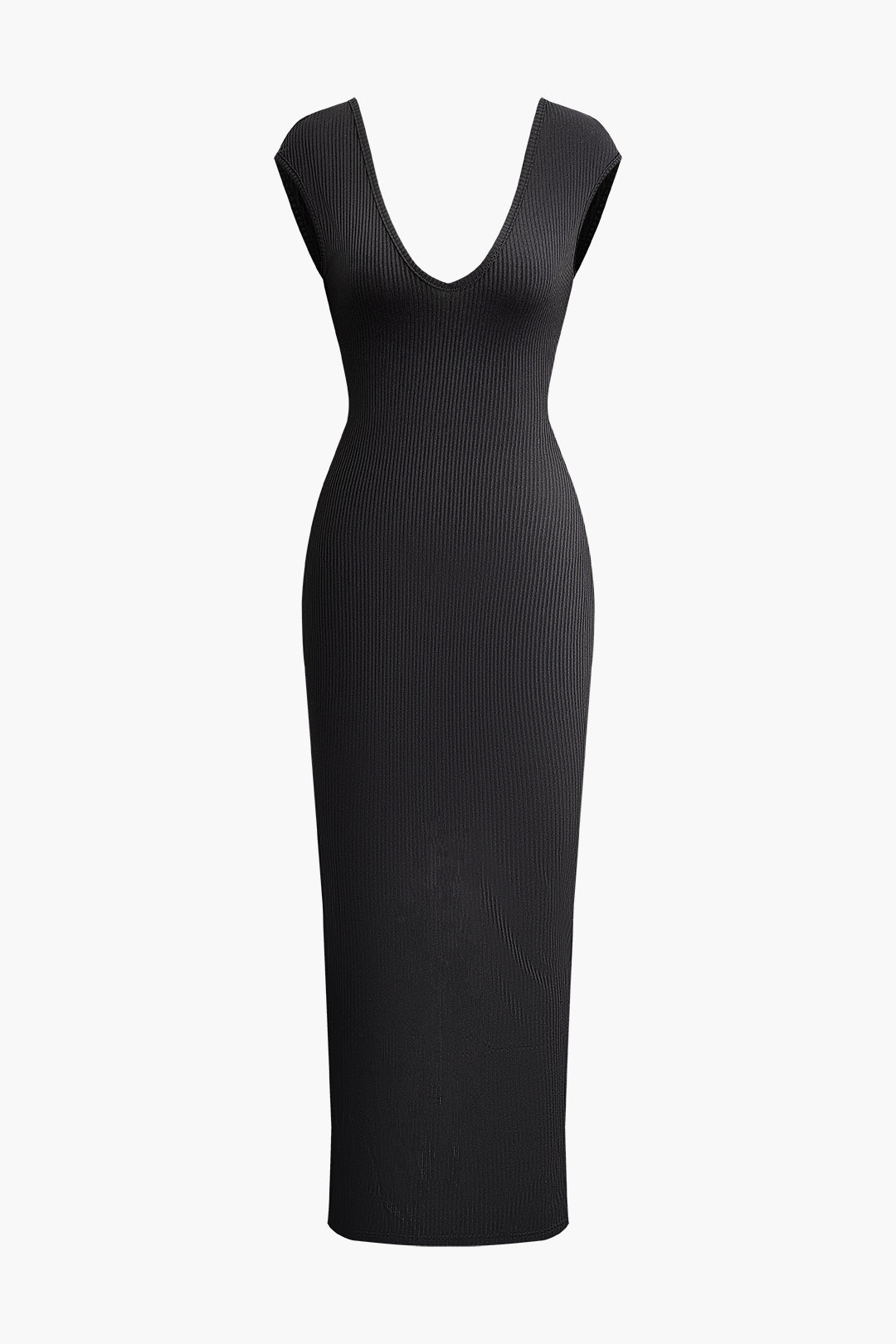 Zipper Back V-neck Backless Sleeveless Maxi Dress - Y2K Aesthetic Elegant Evening Wear