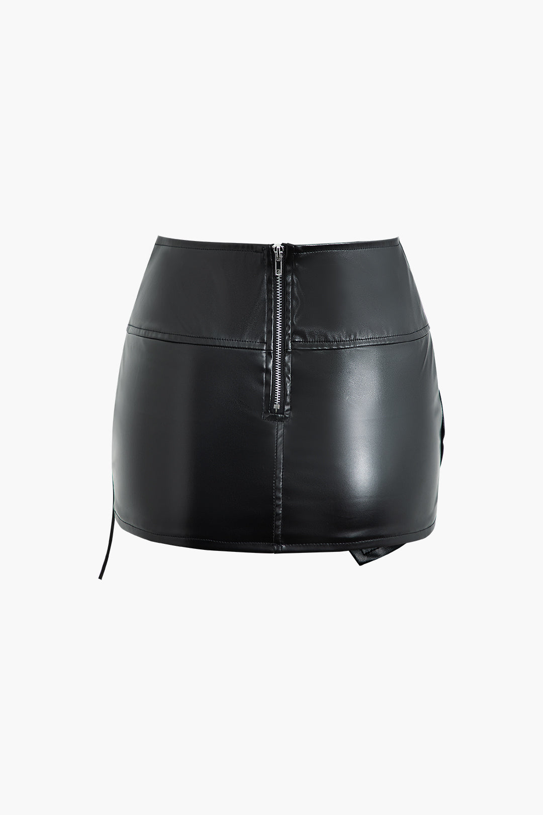 Zipper Pocket Faux Leather Mini Skirt for Y2K Aesthetic and Grunge Style Outfits