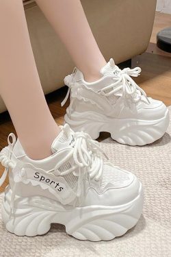 10cm Thick-Soled Height-Increasing Dad Shoes for Women - Spring 2025 Trendy European Sports Casual Footwear for Petites