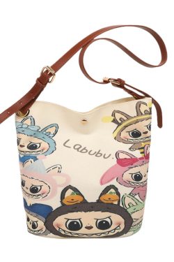 2025 Large Capacity Canvas Bucket Bag for Women - Cute Shoulder Crossbody Commuting Bag for Spring and Summer
