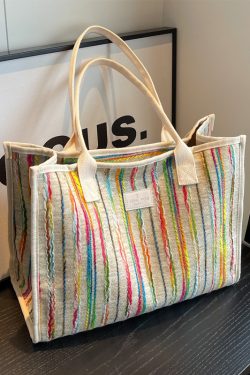 2025 New Fashion Single-Shoulder Canvas Tote Bag for Women, Large Capacity Portable Shopping and Commuting Bag