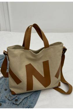 2025 Women’s Canvas Tote Bag - Large Capacity, Versatile Handbag for Students, Commuting, Shoulder and Crossbody Style
