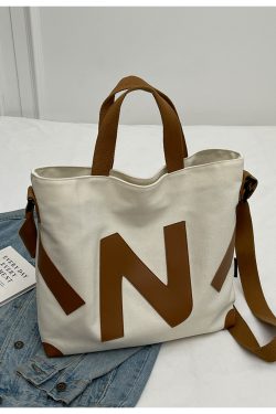 2025 Women’s Canvas Tote Bag - Large Capacity, Versatile Handbag for Students, Commuting, Shoulder and Crossbody Style