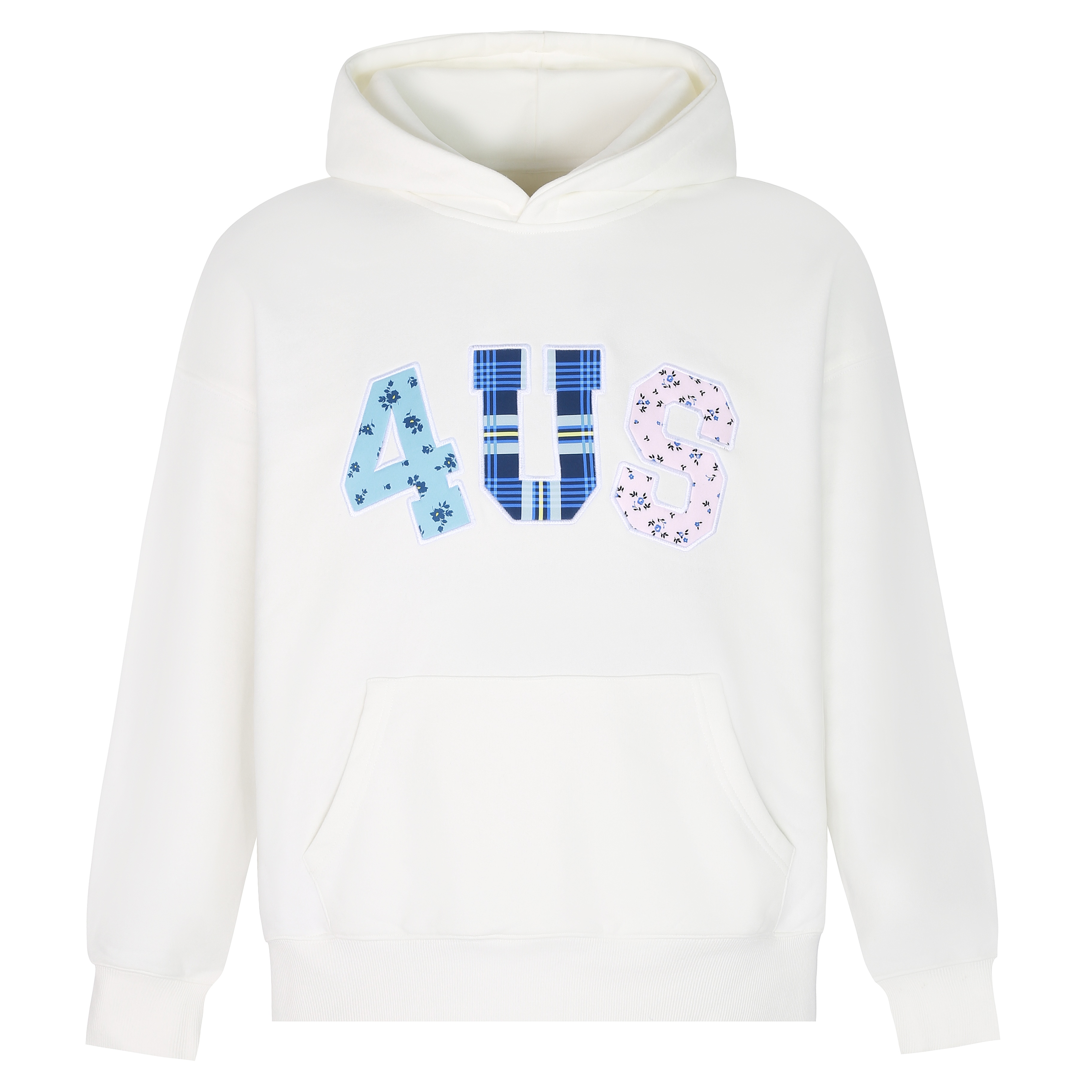Autumn Winter Patchwork Embroidered Plaid Floral Couple Loose Hoodie Unisex Y2K Style Fashion