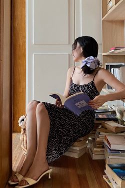 Backless French Polka Dot Dress - Casual Slim Fit Mid-Length Camisole for Effortless Y2K Style