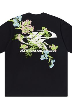 Chinese-Style Floral Embroidery Short Sleeve T-Shirt - Y2K Vintage Aesthetic, Trendy Korean Style Top for Fashion Lovers