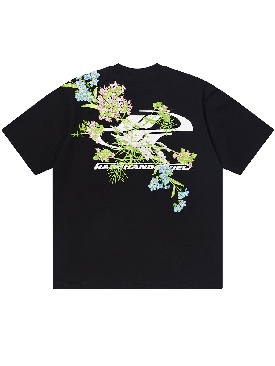 Chinese-Style Floral Embroidery Short Sleeve T-Shirt - Y2K Vintage Aesthetic, Trendy Korean Style Top for Fashion Lovers