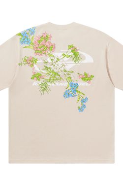 Chinese-Style Floral Embroidery Short Sleeve T-Shirt - Y2K Vintage Aesthetic, Trendy Korean Style Top for Fashion Lovers