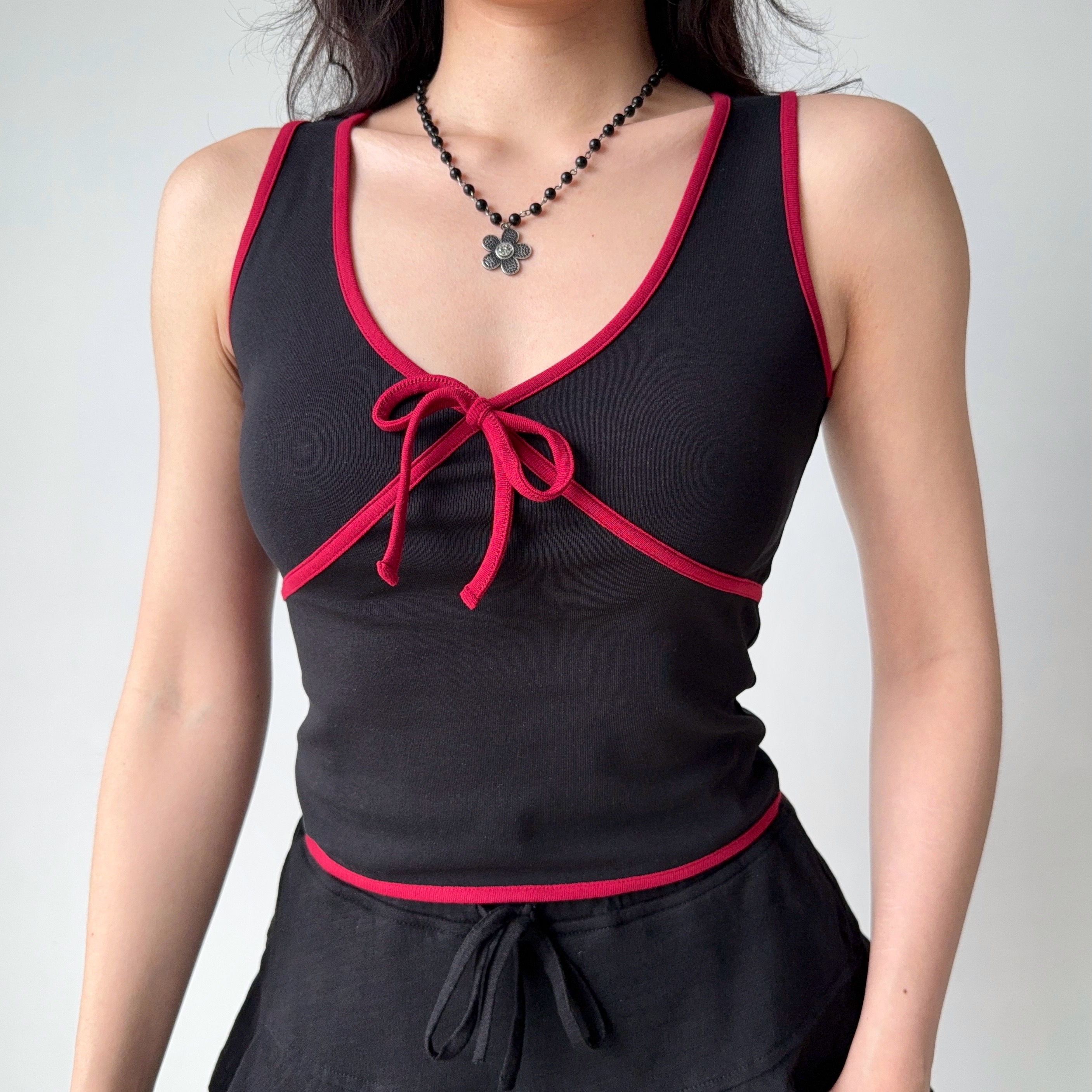 Color-Blocking Bow Sleeveless Vest - Women's Sexy Summer Top, DIY European & American Style Outerwear