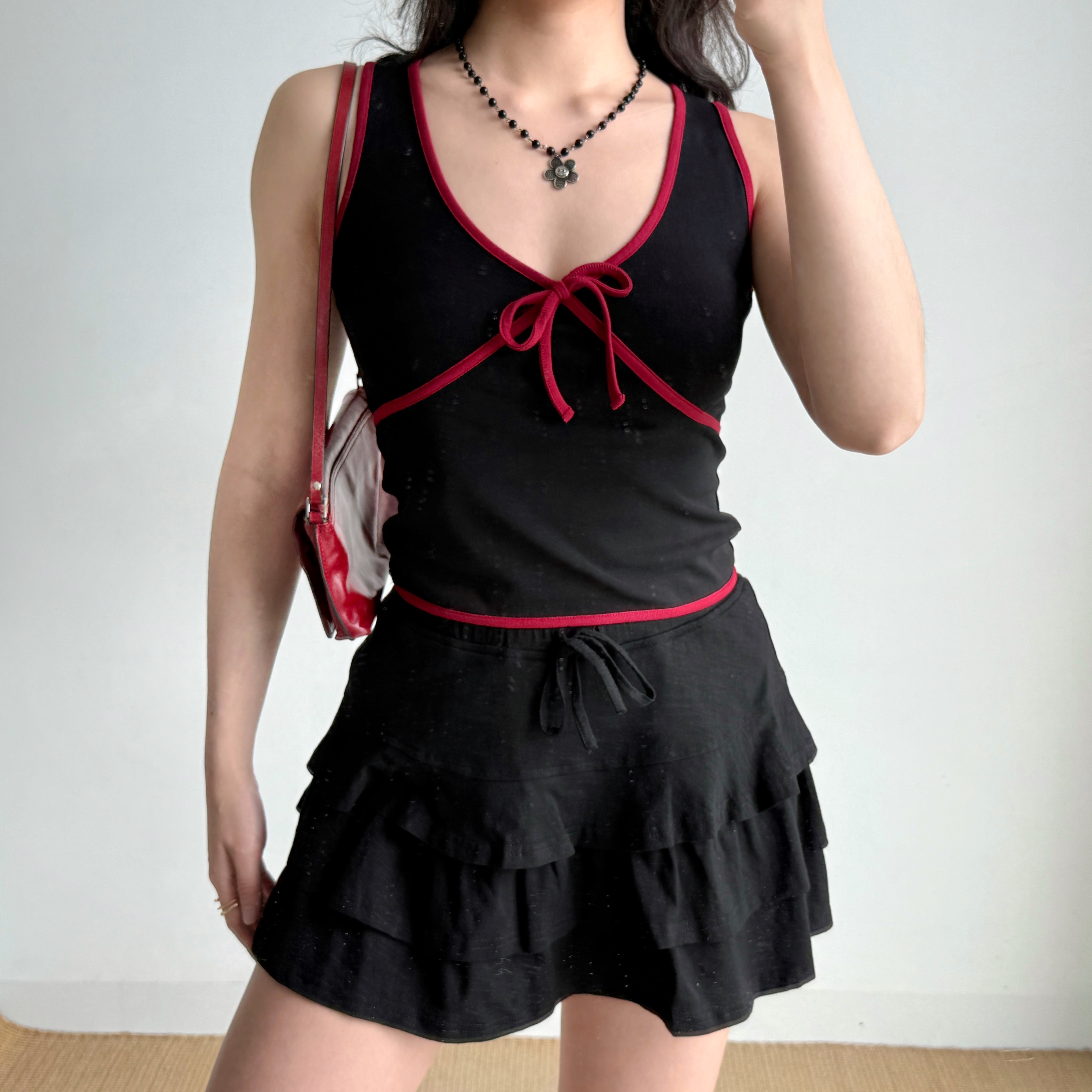 Color-Blocking Bow Sleeveless Vest - Women's Sexy Summer Top, DIY European & American Style Outerwear