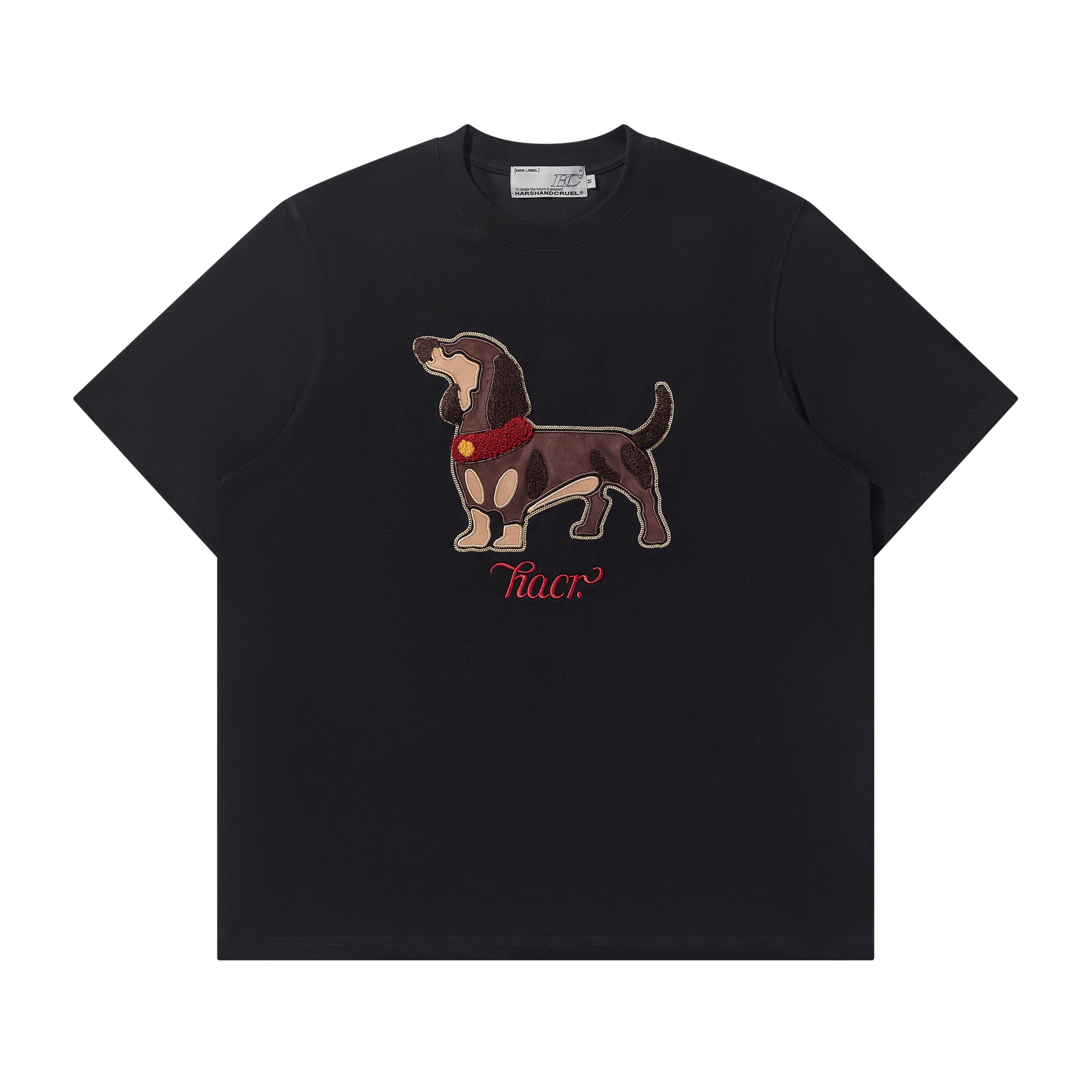 Cool Feeling Sunscreen Suede Patch Towel Embroidered Puppy Short Sleeve T-Shirt - Trendy Y2K Style for Casual Wear