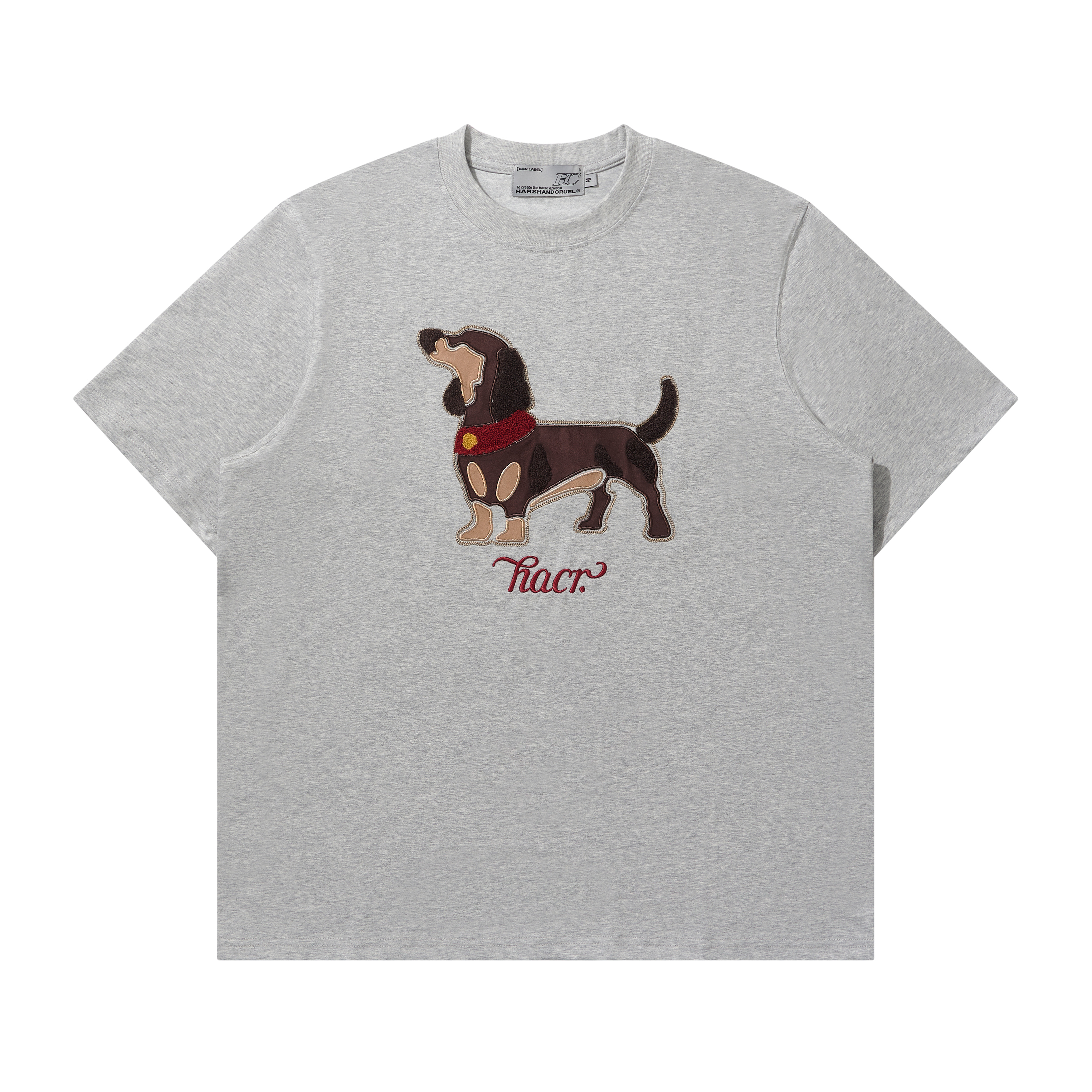Cool Feeling Sunscreen Suede Patch Towel Embroidered Puppy Short Sleeve T-Shirt - Trendy Y2K Style for Casual Wear
