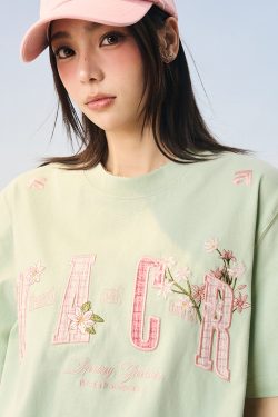 Cooling Guava Series Small Fragrant Patch Embroidered Couple Summer Sorona T-Shirt for Men and Women