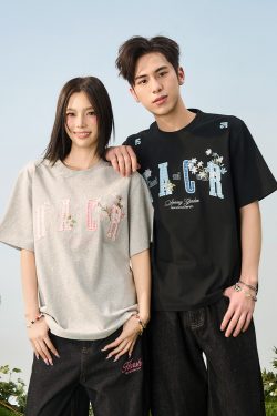 Cooling Guava Series Small Fragrant Patch Embroidered Couple Summer Sorona T-Shirt for Men and Women
