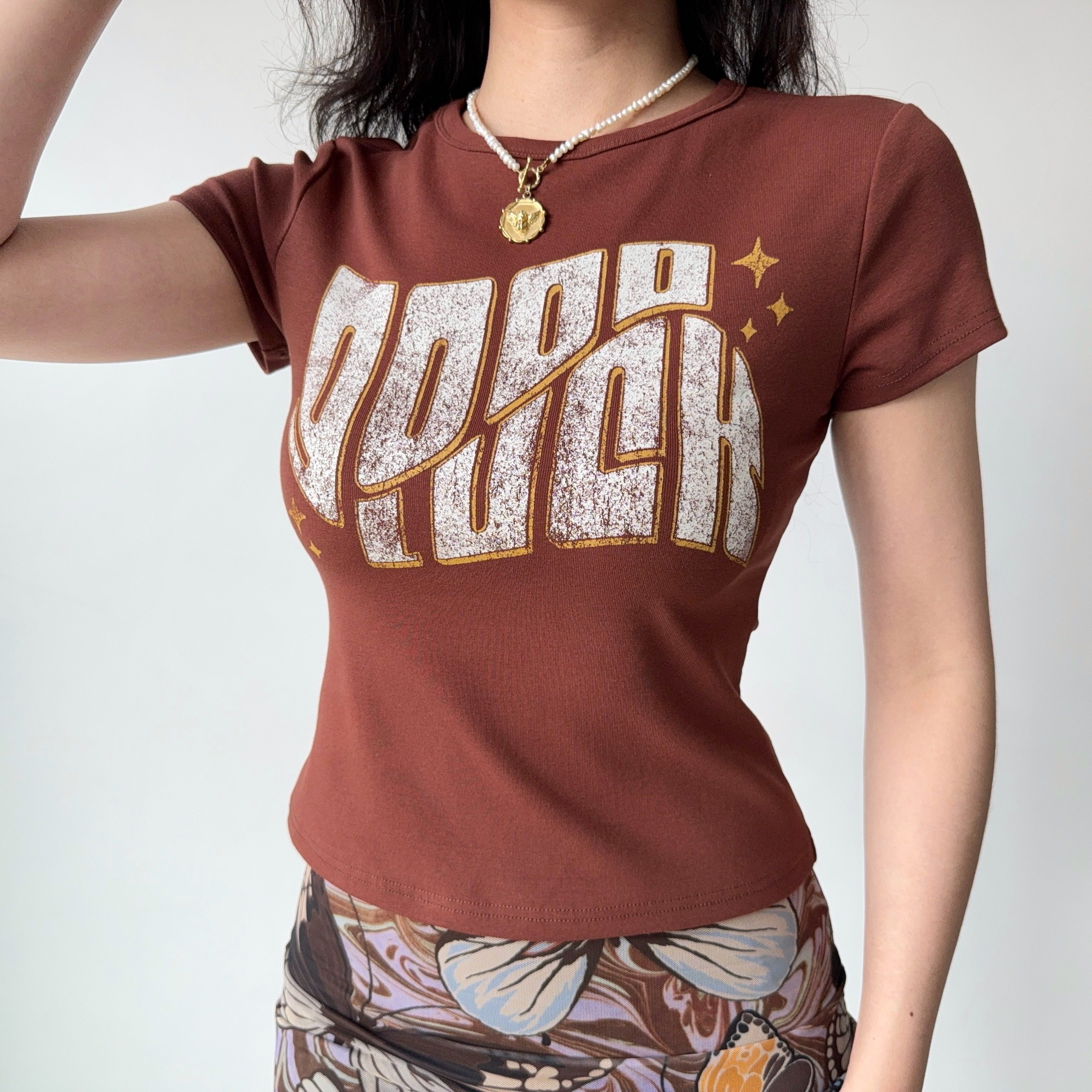 Custom American Vintage Letter Print Round Neck Short Sleeve T-Shirt for Women - Slim Fit Summer Casual Top