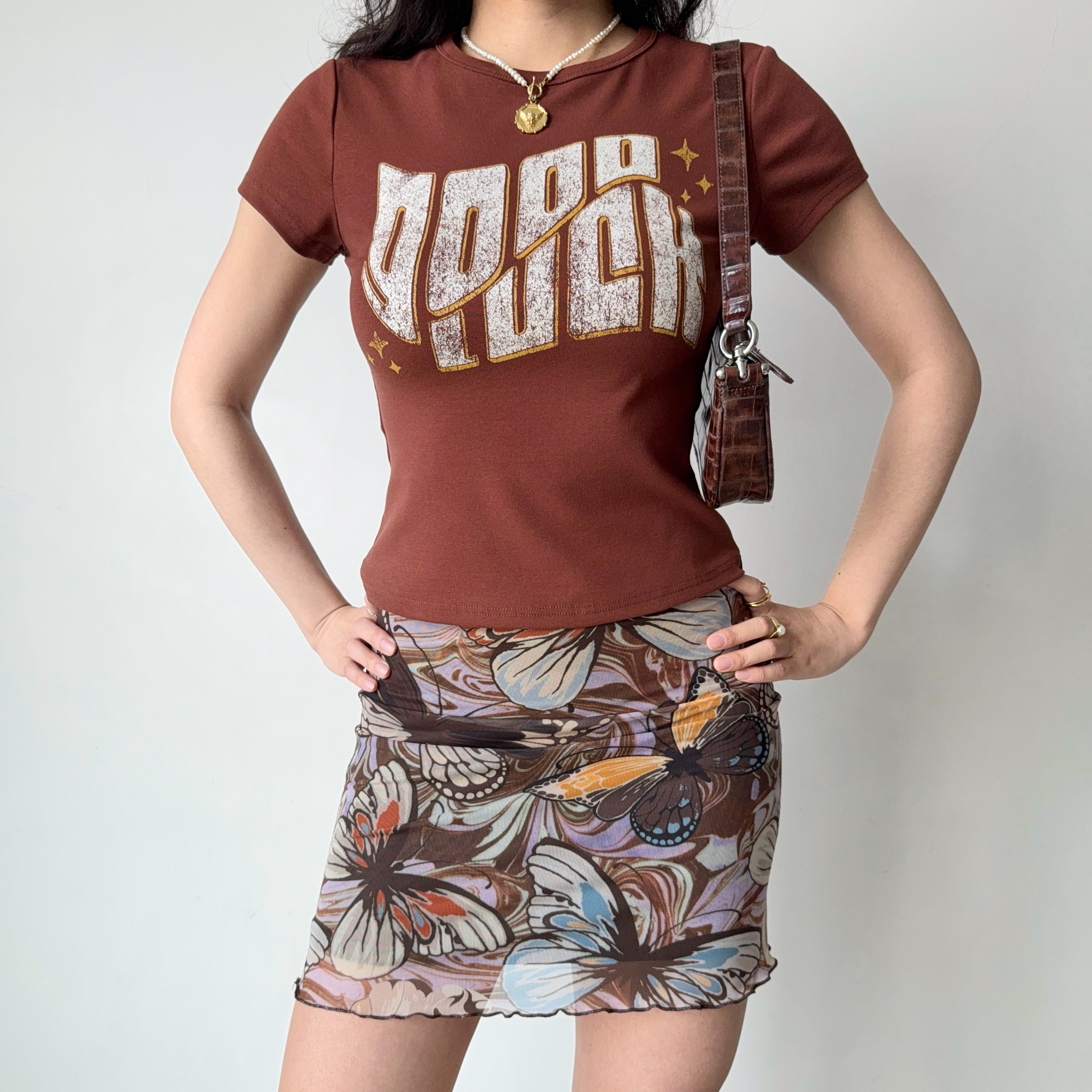Custom American Vintage Letter Print Round Neck Short Sleeve T-Shirt for Women - Slim Fit Summer Casual Top