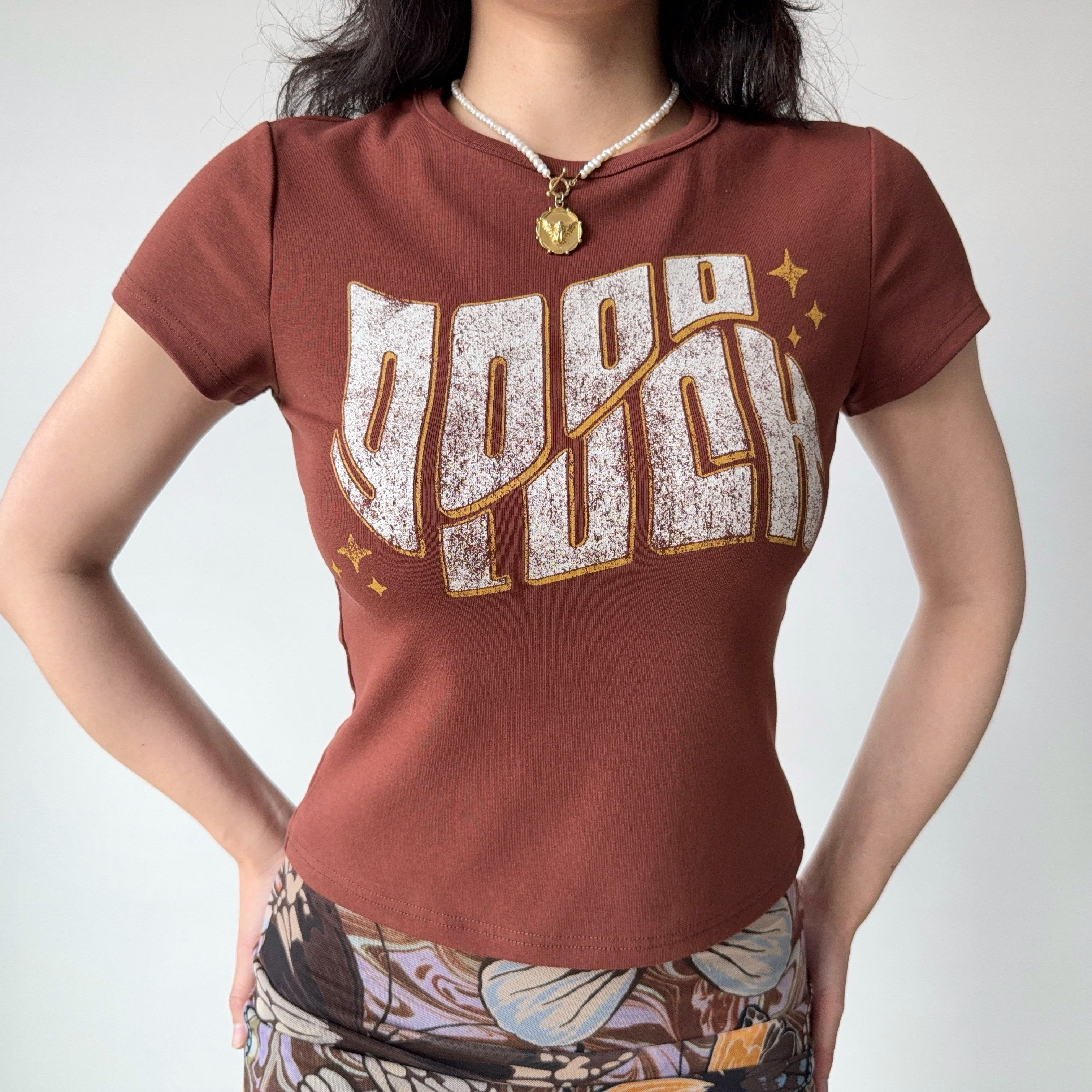 Custom American Vintage Letter Print Round Neck Short Sleeve T-Shirt for Women - Slim Fit Summer Casual Top